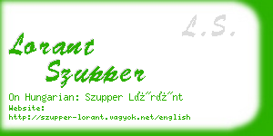 lorant szupper business card